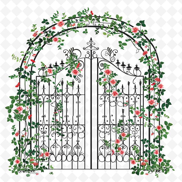 Png Square Gate With Garden Wedding Decorations Gate Is Covered Creative Abstract Art Designs