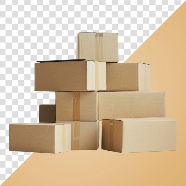 PNG Stacked cardboard boxes for shipping