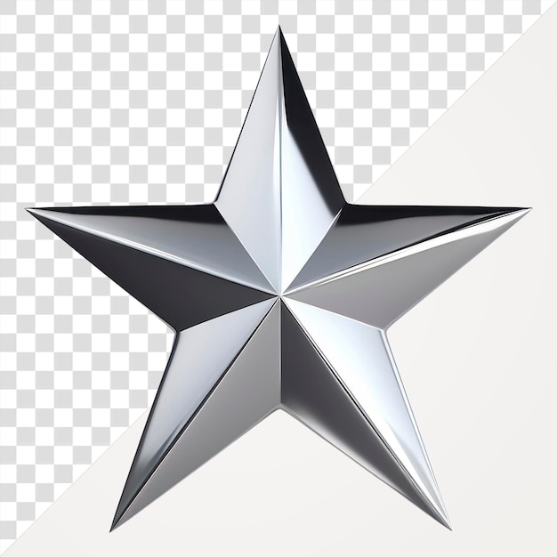 PNG Star Icon Chrome material symbol shape shiny