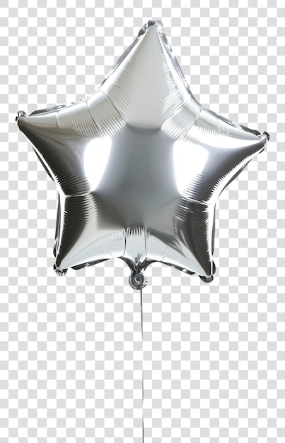 PSD png starshaped balloon silver celebration decoration