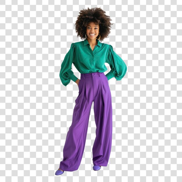 PSD png stylish vibrant fashion ensemble