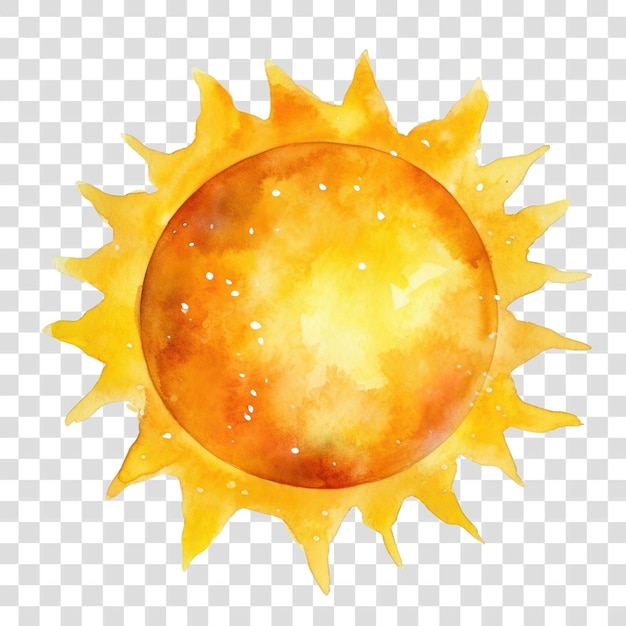 PNG Sun in Watercolor style outdoors sky white background