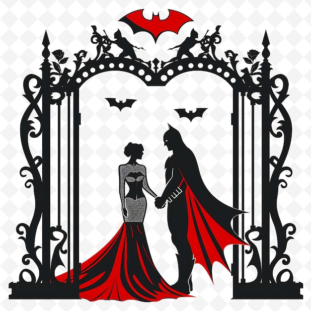 PSD png superhero gate with comic wedding decorations gate is decora creative abstract art designs