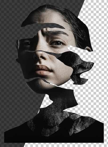 PSD png surreal portrait of human textures