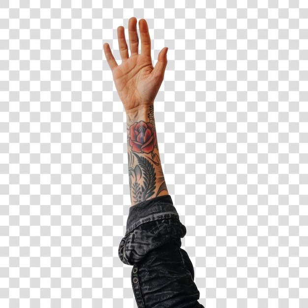 PSD png tattooed hand person finger human