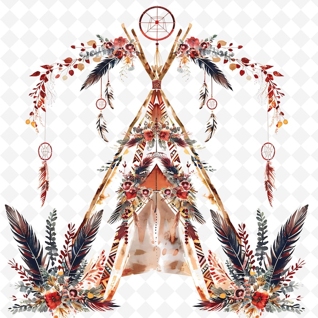 PSD png teepee gate with bohemian desert wedding decorations the gat creative abstract art designs