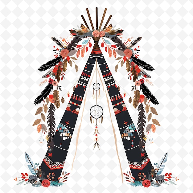 PSD png teepee gate with native american wedding decorations the gat creative abstract art designs