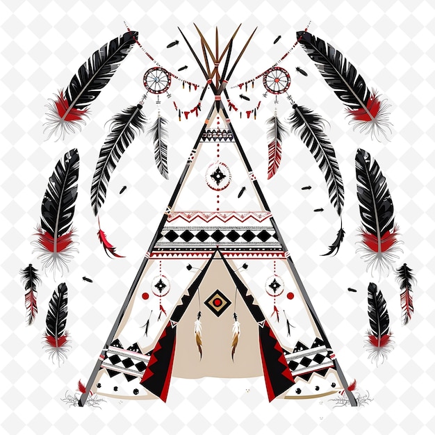 PSD png teepee gate with native american wedding decorations gate is creative abstract art designs