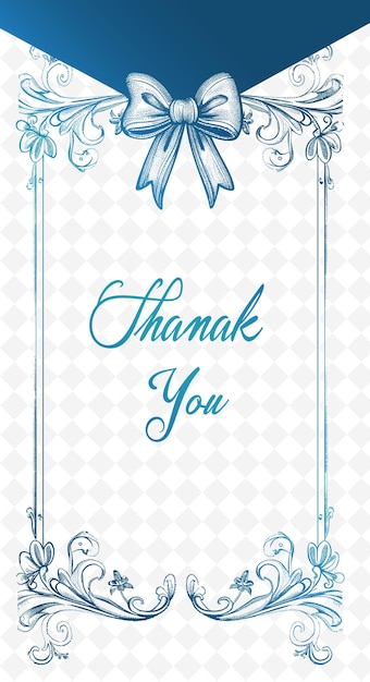 Png Thank You Postcard Design With Elegant Frame Style Design De Outline Arts Scribble Decorative