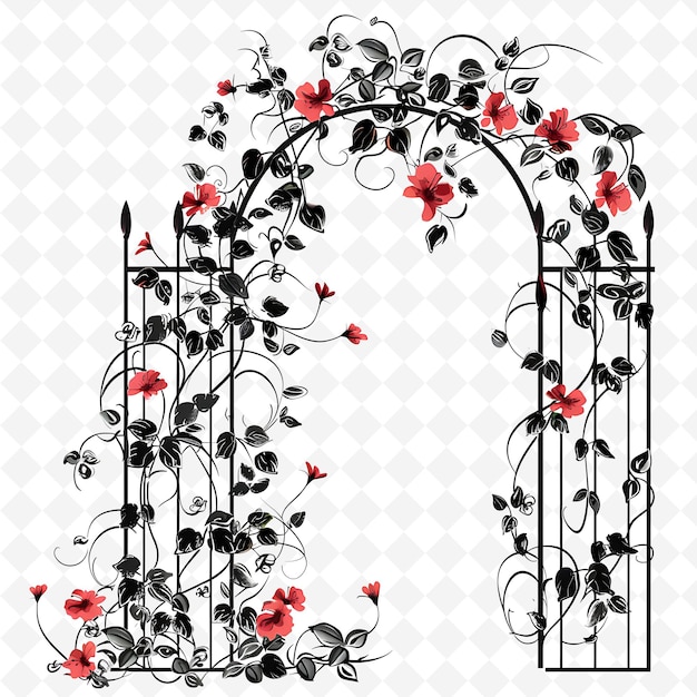 Png Trellis Gate With Floral Wedding Decorations Gate Is Adorned Creative Abstract Art Designs