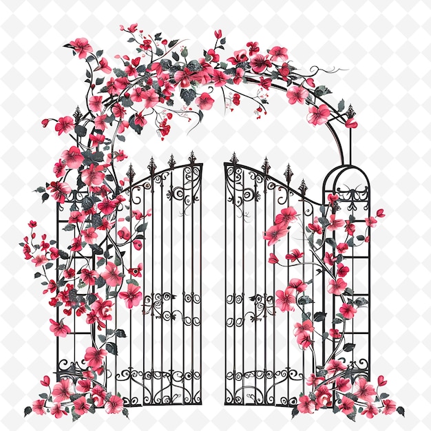 Png Trellis Gate With Floral Wedding Decorations the Gate Is Dec Creative Abstract Art Designs