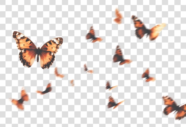 PSD png vibrant butterflies in graceful flight