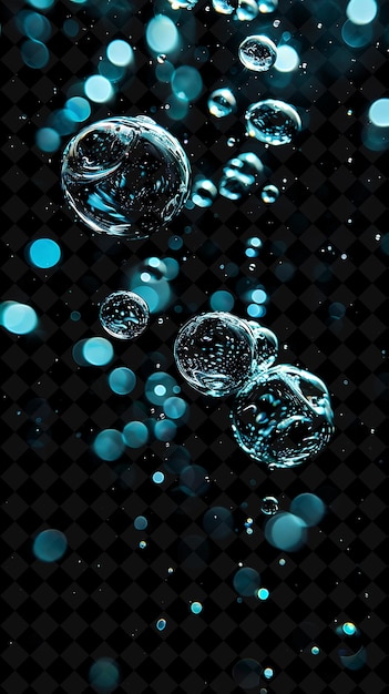 Png Vibrant Gleaming Raindrop Bubble With Clear Liquid and Blue Trendy Neon Color Y2K Backgrounds