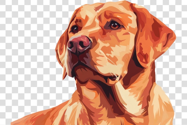 PSD png vibrant labrador retriever dog illustration