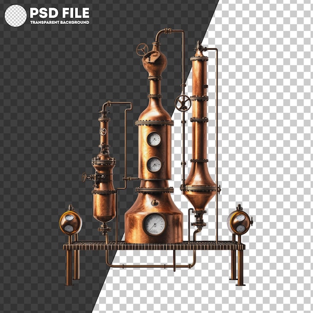 PNG Vintage copper distillation setup