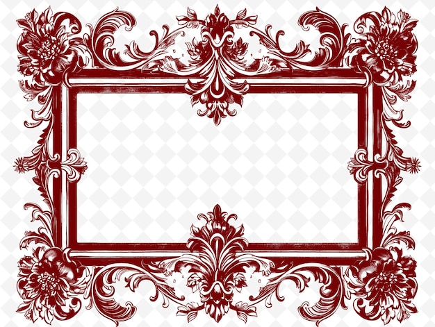 Png Vintage Frame Art With Ornate Filigree and Swirl Decorations Illustration Frame Art Decorative