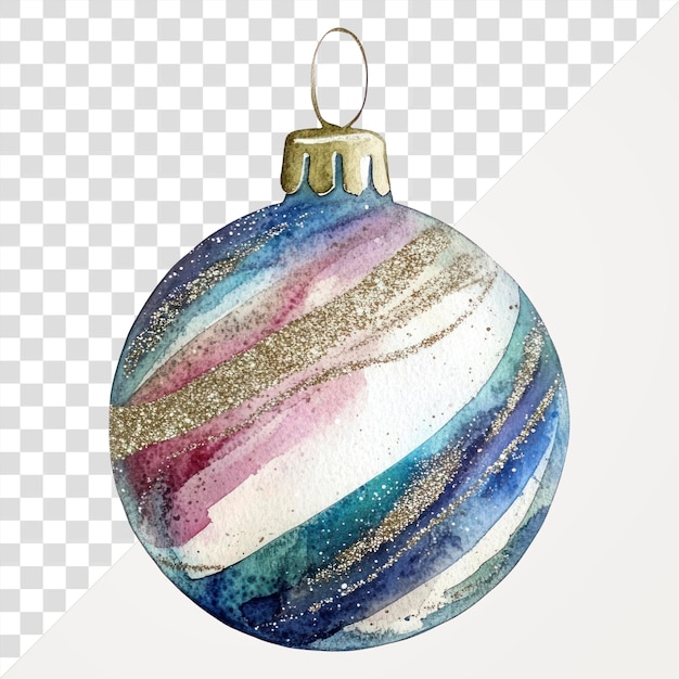 PNG Watercolor festive Christmas ornament illustration