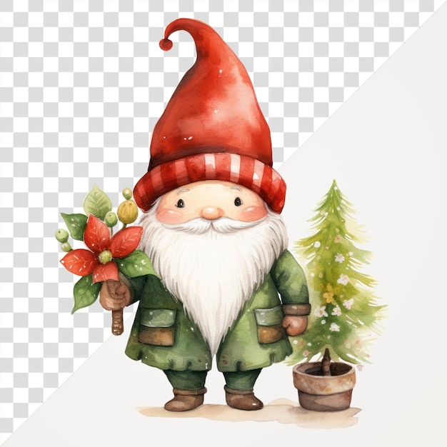 PNG Whimsical Christmas gnome illustration transparent background