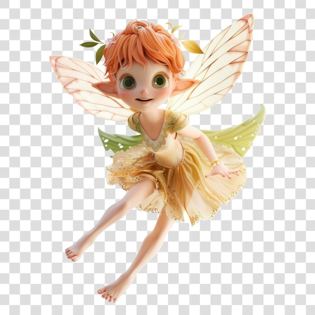 PSD png whimsical fairy with delicate wings