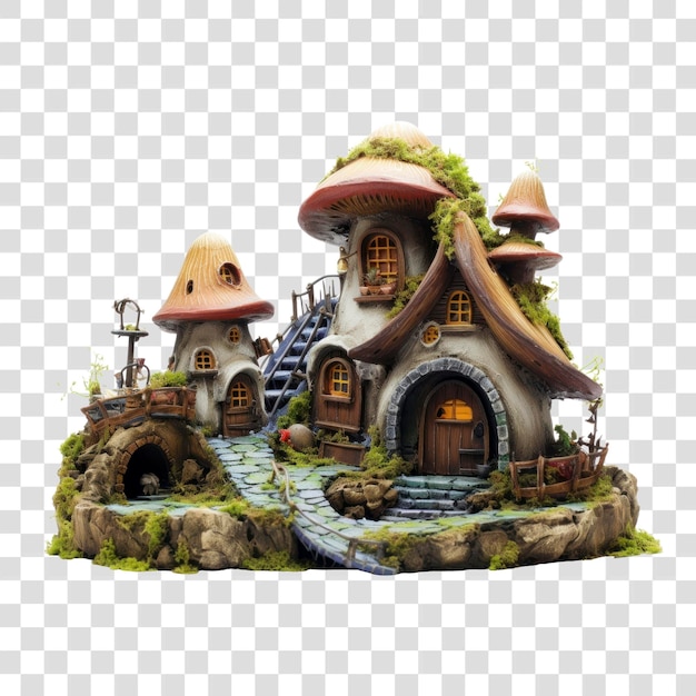 PNG Whimsical mushroom fairy house