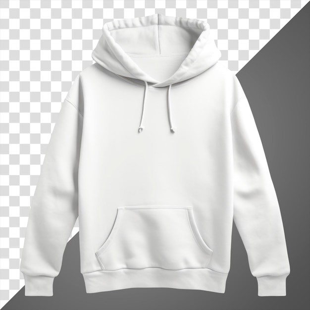 PNG White hoodie on transparent background