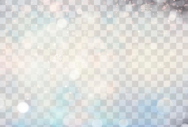 PSD png winter snowflakes bokeh festive background