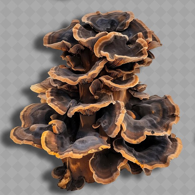 Png Wood Fungus Bracket Fungus Clusters of Brown or Black Funnel Isolated Clean and Fresh Vegetable