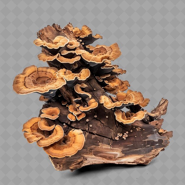 Png Wood Fungus Bracket Fungus Clusters of Brown or Black Funnel Isolated Fresh Vegetables