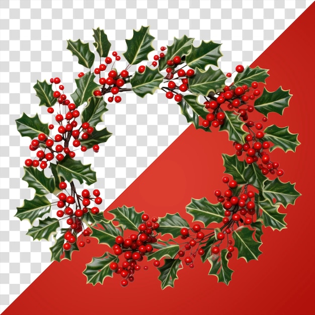 PSD png wreath christmas holly plant ai generated image by rawpixel