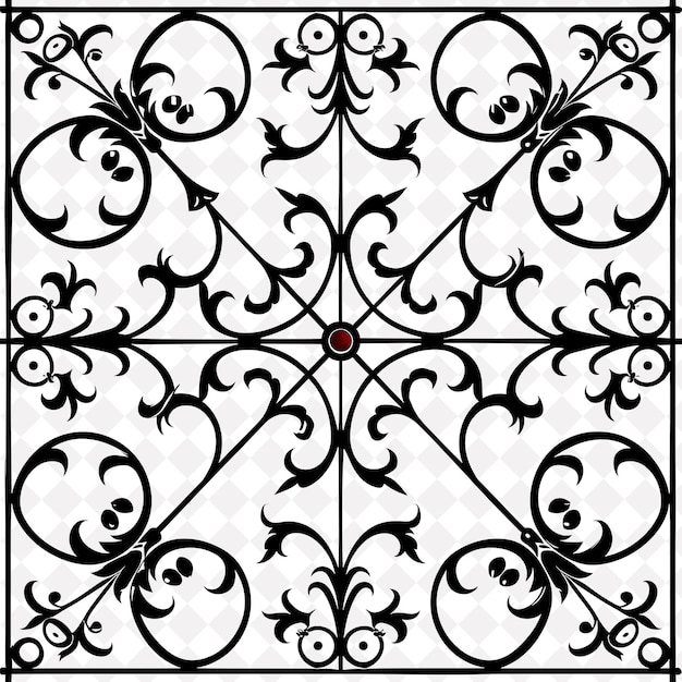 PSD png wrought iron with fleur de lis borderlines design enhanced w creative nature design art