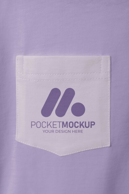 Pocket mockup on t-shirt