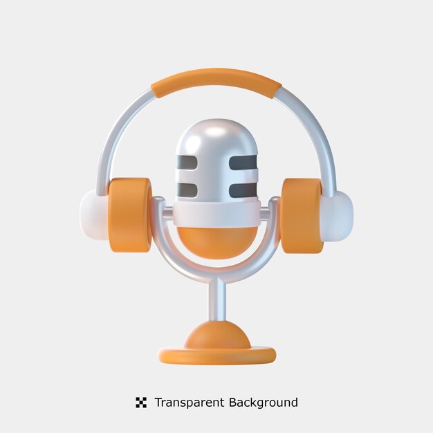 Podcast 3d icon illustration