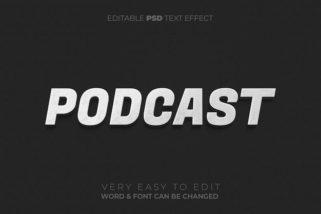 PSD podcast 3d text effect