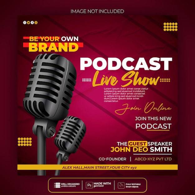 Podcast cover art design template