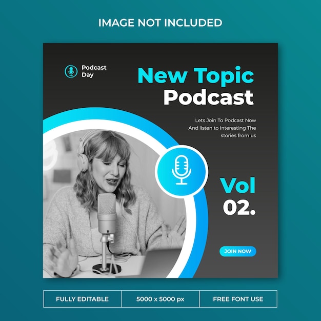 Podcast day instagram post social media template