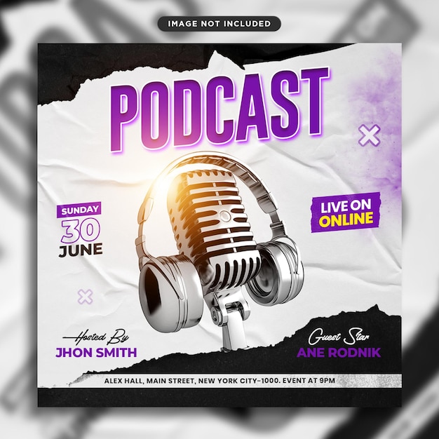 Podcast flyer and instagram post template