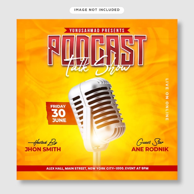 Podcast flyer and instagram post template