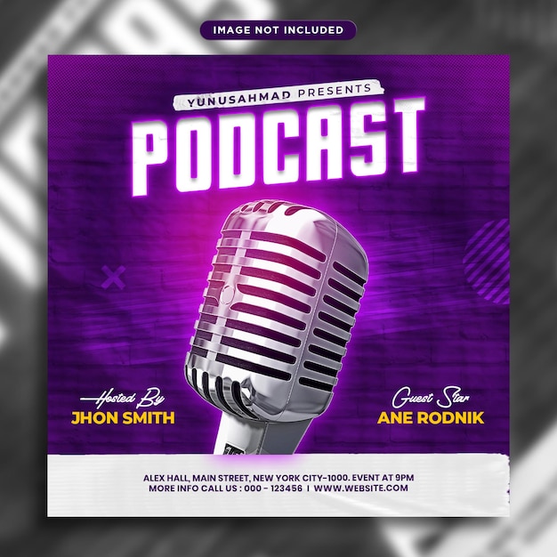 Podcast flyer and social media post template