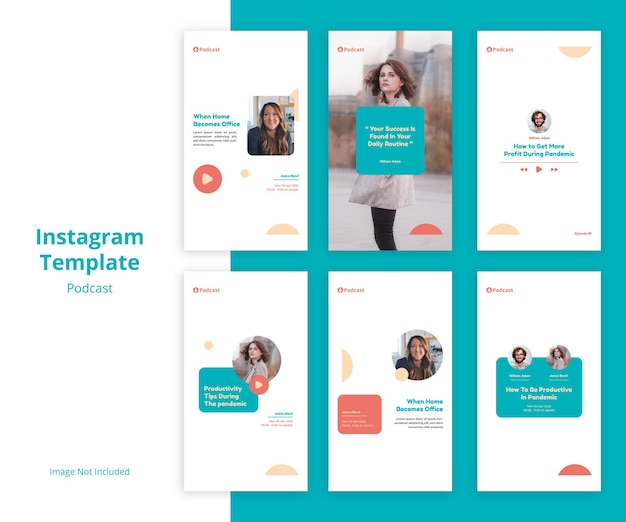 Podcast instagram social media story templates Premium Psd