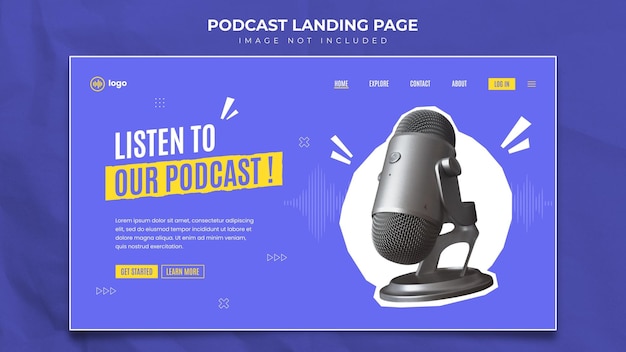 Podcast Landing Page Template Design