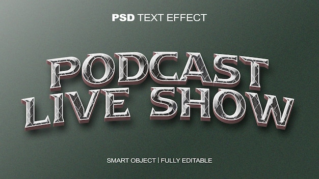 Podcast Live Show Text Effect