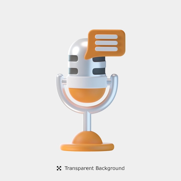 Podcast Message 3d icon illustration