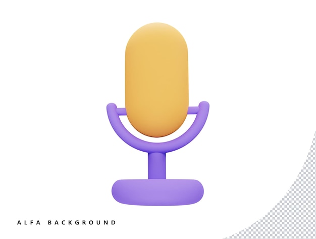 Podcast microphone with 3d vector icon cartoon minimal style