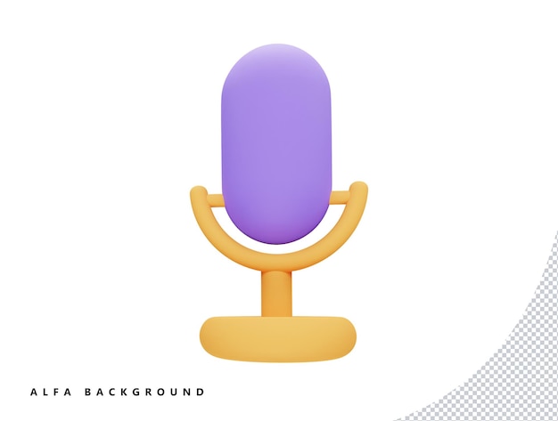 Podcast microphone with 3d vector icon cartoon minimal style