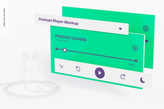 Podcast Player Mockup, Right View