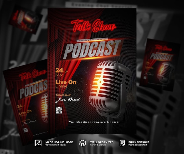 Podcast Show Poster or Flyer template