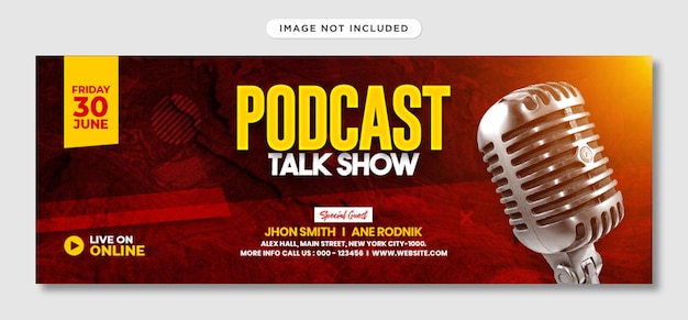 Podcast talk show facebook cover template