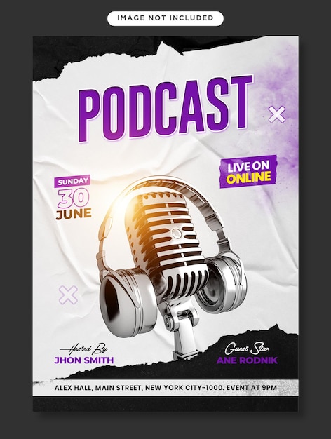 Podcast talk show flyer and social media post template