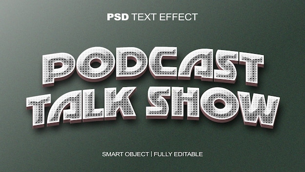 PSD podcast talk show text effect