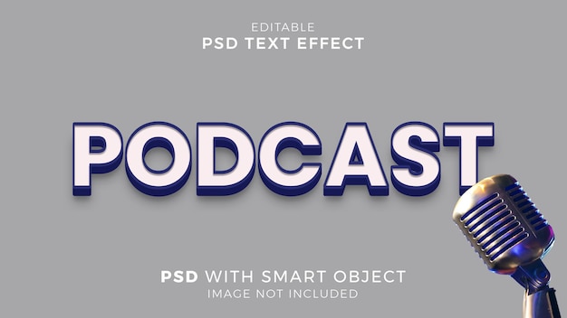 PSD podcast text effect editable template